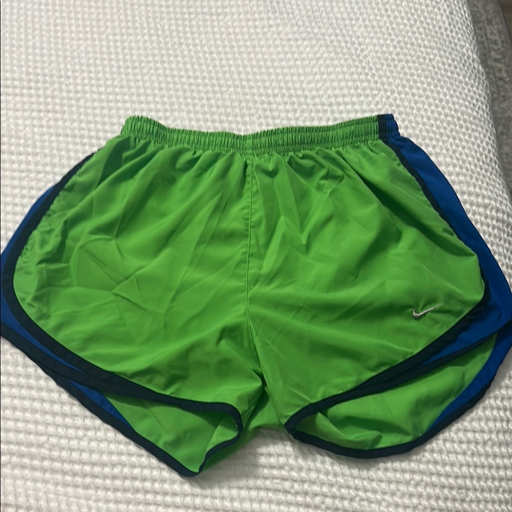 Nike Bright Green and blue Dri-FIT Shorts size medium